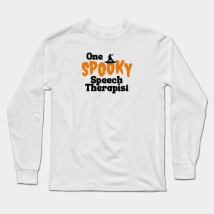Speech Therapy Halloween Design with Black Letters Long Sleeve T-Shirt